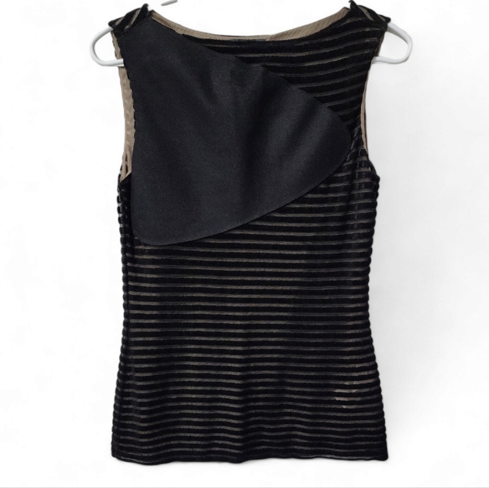 Auth! Emporio Armani sleeveless velour stripe top